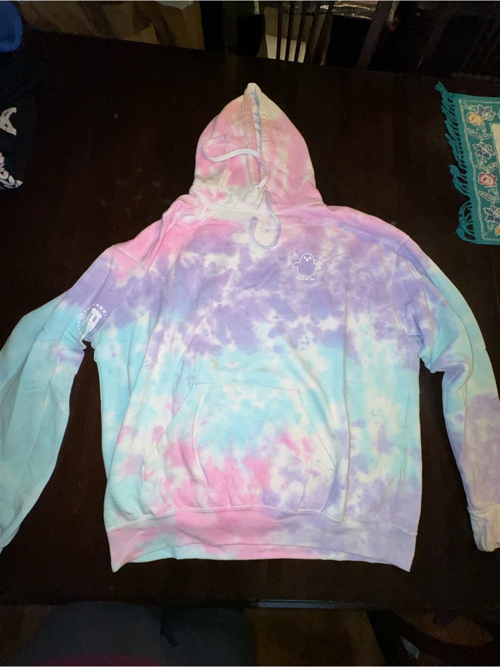 Barstool Chicklets Pastel Tie-Dye Hoodie with Small Chest Logo
